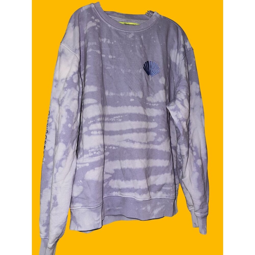 New Amsterdam Surf Association Tie-Dye Crewneck Sweatshirt Purple/White XL rever - Picture 3 of 9